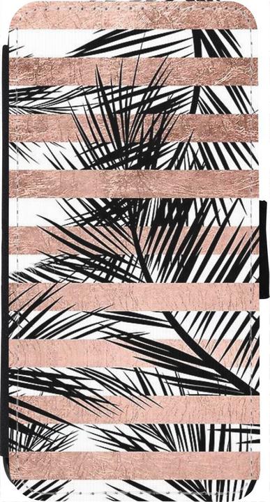 Produktbild PhoneLook Hülle Wallet schwarz Palm trees gold stripes (Apple iPhone 7)