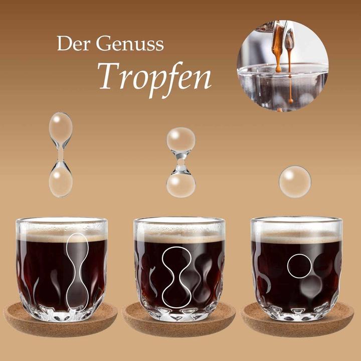 Immagine prodotto Leonardo Cappuccino Becher Gocce mit Untersetzer 220 ml (220 ml, 3 x)