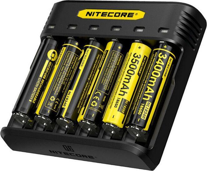 Immagine prodotto Nitecore Q6 6-Schacht-Ladegerät (1 pz., 14500, 16340, 18650, 26650, Accumulatore di carica elettrica)