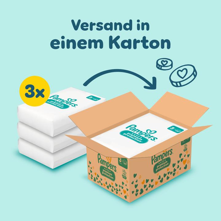 Produktbild Pampers Premium Protection (Gr. 3, Monatsbox, 204 Stück)