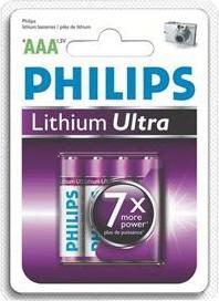 Produktbild Philips Lithium Ultra Battery FR03LB4A/10, Rechargeable battery, AAA, Lithium, 1.5 V, 4 pc(s), 15 ye (4 Stk., AAA)