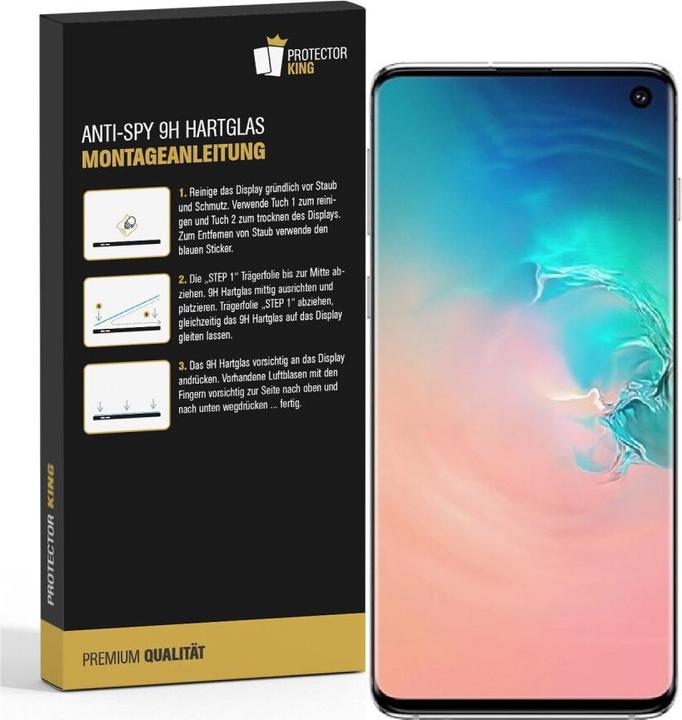 Produktbild Protectorking 1x Echtes Tempered 9H Panzerhartglas Blickschutz (4 Stück, Samsung Galaxy S10+)