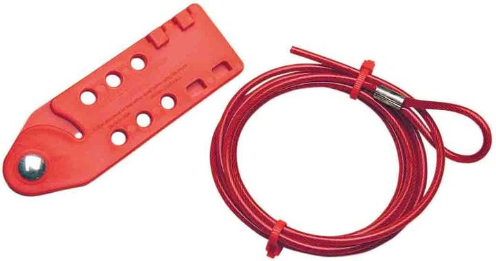 Actual product image Brady Cable locking system, red, with 1.8 m plastic-coated steel cable