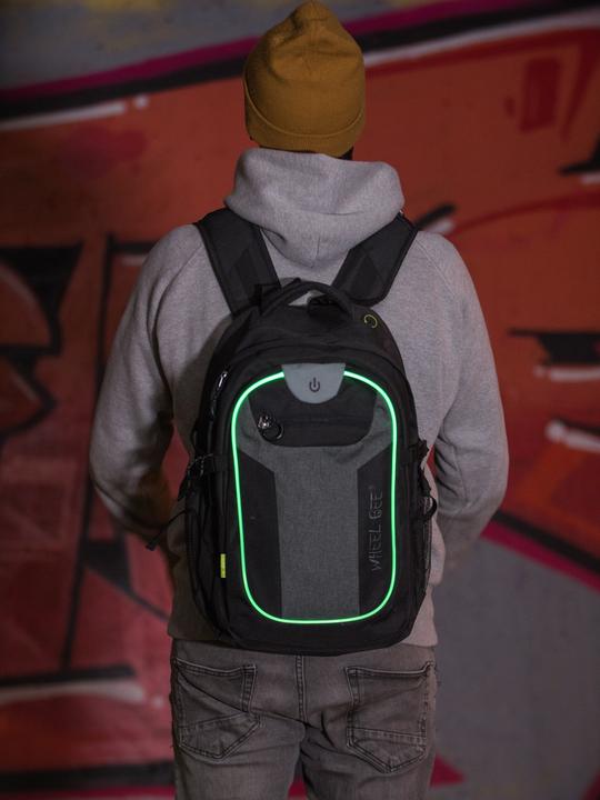 Actual product image Wheel Bee Backpack Rev. Black Revolution Black / Grey, 46x32x 20 cm, LED, Batt. 2xCR2032 incl. (30 l)