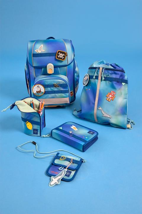 Actual product image Lässig Schulrucksack-Set Boxy, Grün / Blau (21 l)