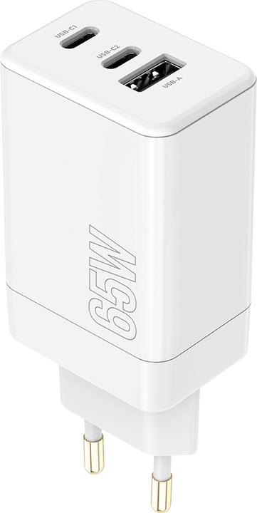 Produktbild Maxlife MXTC-08-65ACC PD QC Ladegerät 2x USB-C 1x USB 65W weiss (65 W)