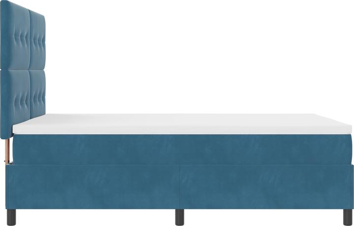Produktbild VidaXL Boxspringbett mit Matratze Dunkelblau 160x200 cm Velours (160 x 200 cm, Federkern)
