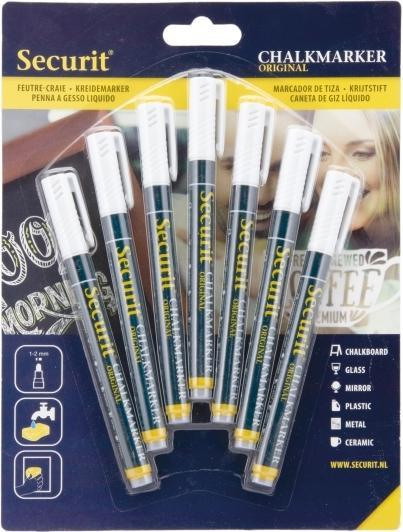 Securit Matite con gesso - tutte bianche ( set di 7 ) (Bianco, 2 mm, 7 x)