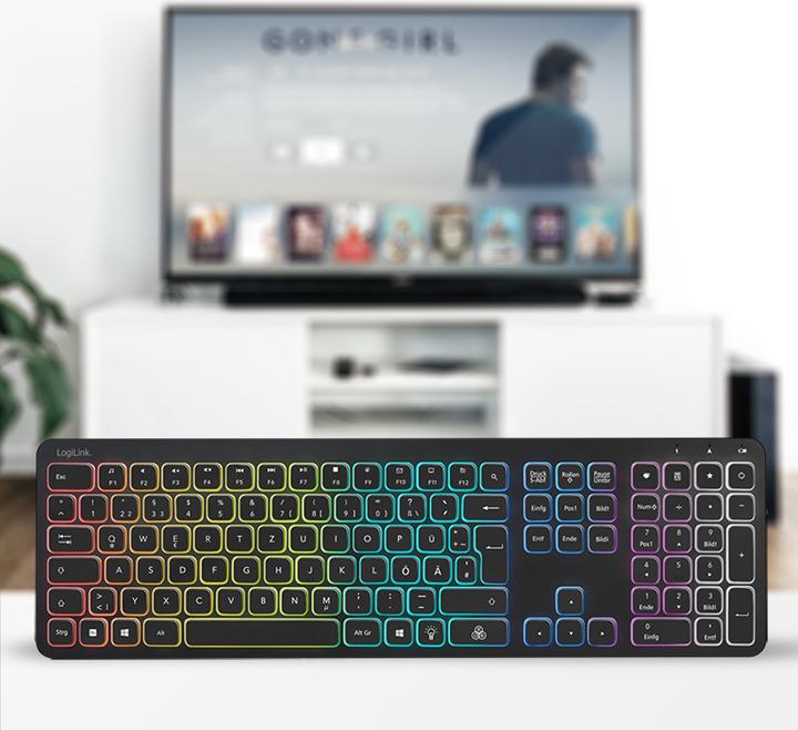 Produktbild LogiLink Keyboard Wireless Gaming Black (DE, Kabellos)