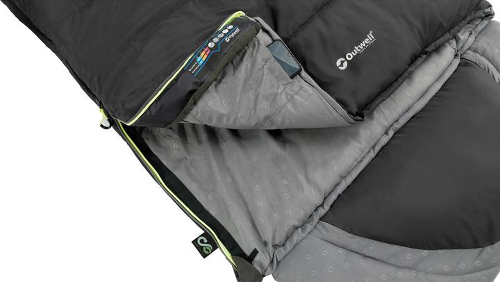 Actual product image Outwell Contour polyester sleeping bag, dark grey, number of persons (220 cm)