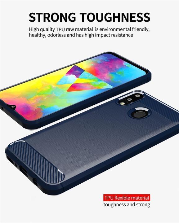 Produktbild Cadorabo TPU Ultra Slim carbon edelstahl Kombi Cover (Samsung Galaxy A20e)