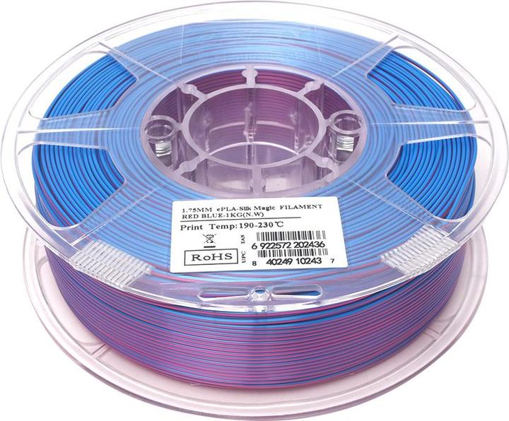 Image du produit eSUN eSilk Magic-PLA Filament Bleu-Rouge 1.75mm 1Kg (PLA, 1.75 mm, 1000 g, Bleu)