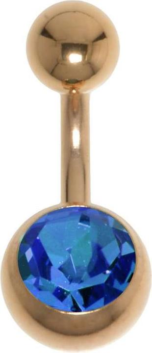 Bijouteria Bauchpiercing (Chirurgenstahl 316L, PVD Beschichtung (goldfarbig), Premium Kristall)