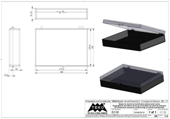 Productafbeelding Teko SC32.9 Lege behuizing Polystyreen Zwart 1 st. (Huisvesting)