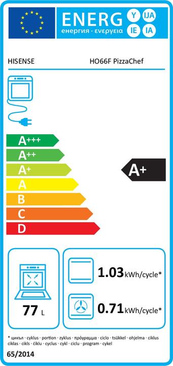 Energy Label Hisense Einbaubackofen HO66F PizzaChef