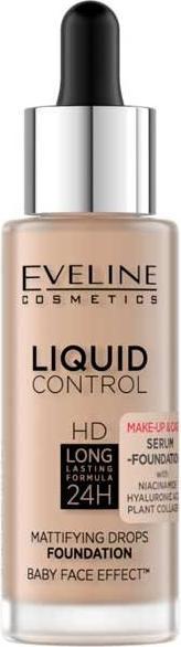 Eveline EVELINE Liquid Control HD Mattifying Drops Foundation matujący podkład do twarzy 035 Natural Beige N (035 Natural Beige N)