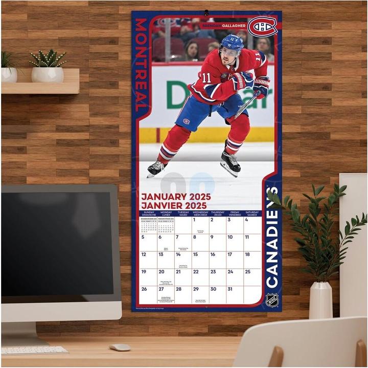 Image du produit NHL - Montreal Canadians - Calendrier mural 30,5 x 30,5 cm (bilingue) 2025 (30,5 x 30,5 cm, Français, Italien, Espagnol, Allemand, Anglais)