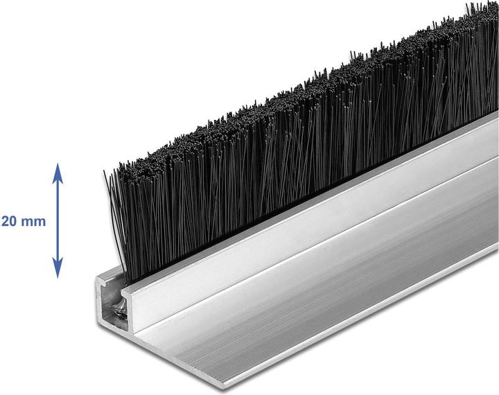 Produktbild Delock Bürstenstreifen 20 mm mit Alu-Profil gewinkelt (Filzgleiter, 1 Stück)