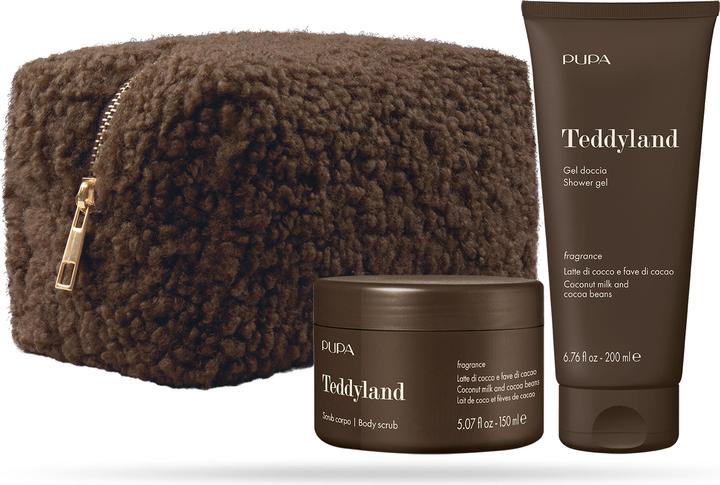 Actual product image Pupa Milano Pupa 2024 Teddyland Kit 2 - Coconut Milk And Cocoa Beans Shower Cream 200ml + Scrub 150ml (Hair care set)