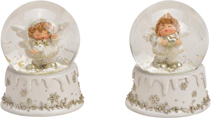 Produktbild Roost Schneekugel Engel 10030180 Poly, Glas, weiss 7x9x7cm
