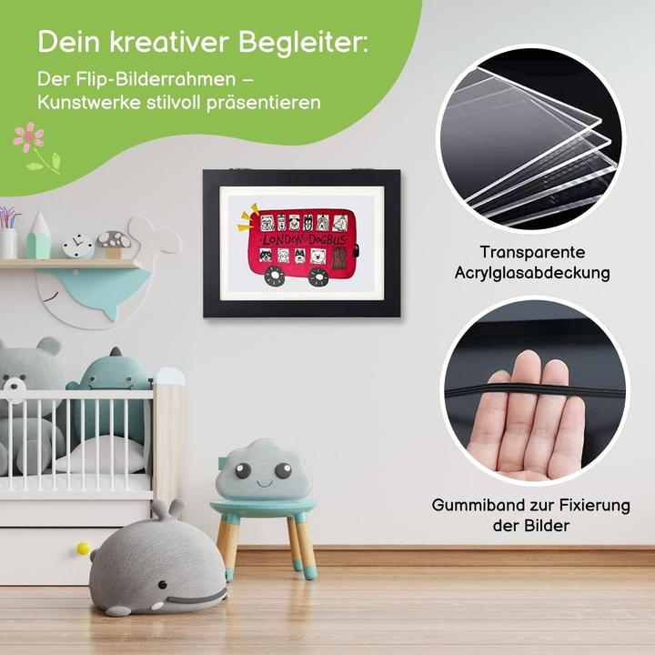 Produktbild Hermex Bilderrahmen Flip Fotorahmen A4 Kunstrahmen Bildhalter Wandrahmen (A4)