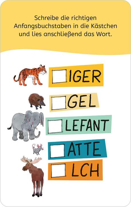 Produktbild Erstes Lernen mit Spass – Zum Schulstart: 50 Übungskarten (Deutsch, Kai Schüttler, 2024)