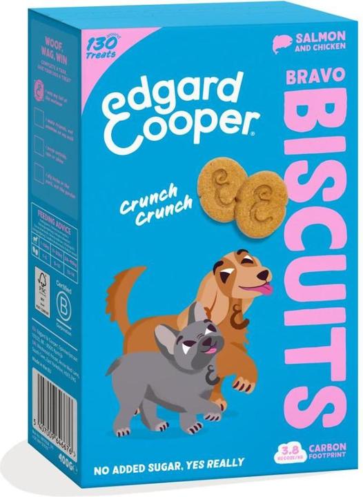 Immagine prodotto Edgard & Cooper Edgard Cooper - Biscotti per cani Bravo - Salmone - 400g (Adulto, Cucciolo + gattino, 1 pz., 400 g)