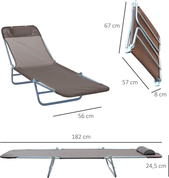 Actual product image Outsunny Garden lounger (182 cm)