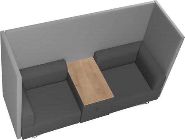 Actual product image Rocada 2-seater meeting corner Soft Seating black, grey grey fabric