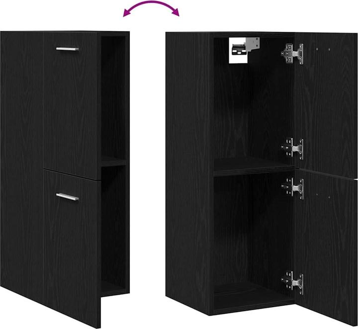 Produktbild VidaXL Bad-Wandschrank Schwarz Eiche 30x30x80 cm Spanplatte (30 x 30 x 80 cm)