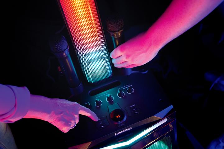 Actual product image Lenco PA-220BK PA system with detachable tweeter (Battery operated)