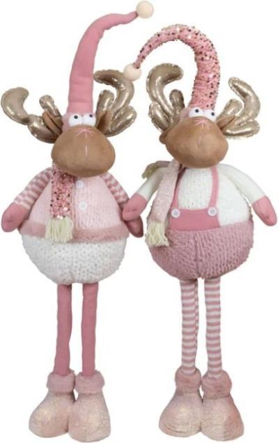Produktbild Christmas Paradise Wichtel Elch 53-73cm – Handgefertigte Dekorationsfigur mit Teleskopbeinen