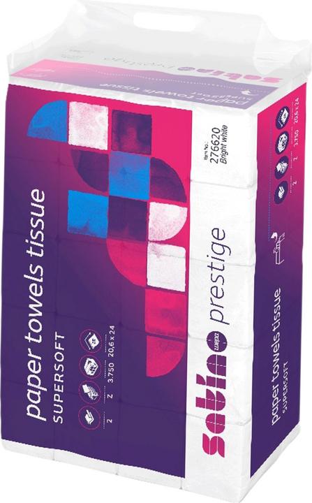 Immagine prodotto Satino by Wepa Asciugamani piegati Premium, 2 strati. Cella. Bianco, confezione da 4000 (200 x)