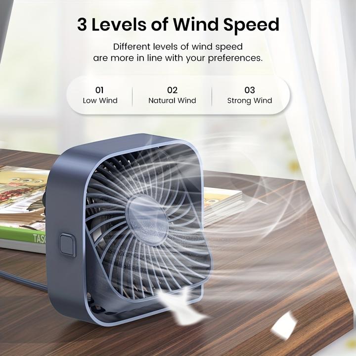Produktbild PhoneLook 360° USB Ventilator tragbar leise 3 Geschwindigkeiten Design