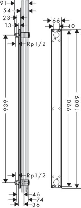 Actual product image hansgrohe AXOR ONE basic body for showerpipe