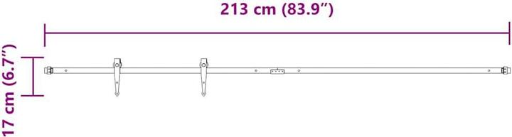 Produktbild VidaXL Schiebetürbeschlag Set für Schranktüren 213 cm Karbonstahl