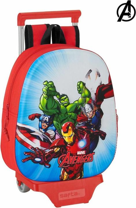 Schulrucksack 3D mit Rädern 705 The Avengers Rot (10 l)