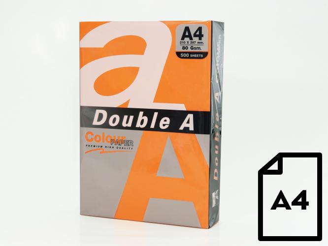 Double A Farbiges Papier, 80 g, A4, 500 Blatt, Safran (80 g/m², 500 x, A4)