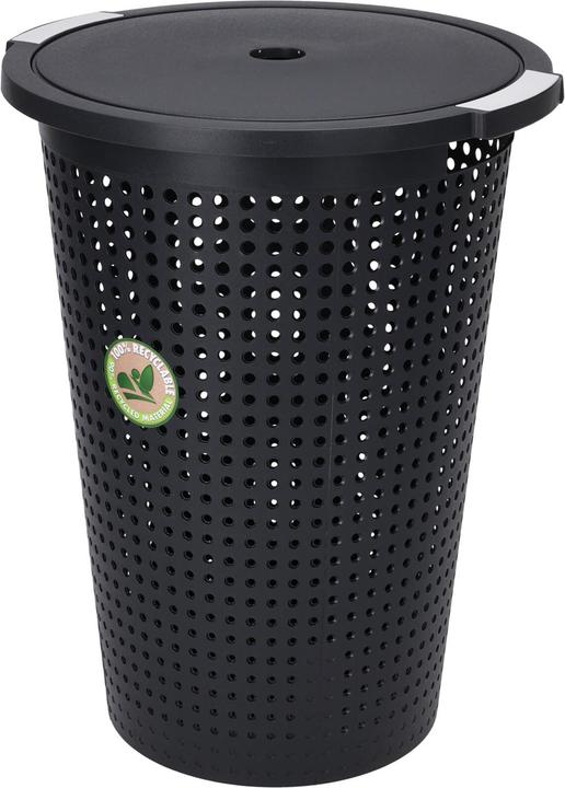 Actual product image Mojawo Laundry Basket Laundry Chest with Lid Black 35 Litres (35 l)