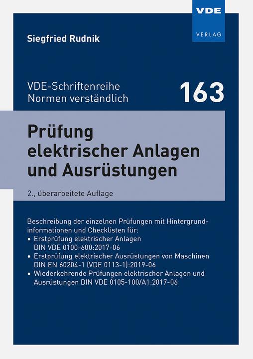 Produktbild Prüfung elektrischer Anlagen und Ausrüstungen (Deutsch, Siegfried Rudnik, 2022)
