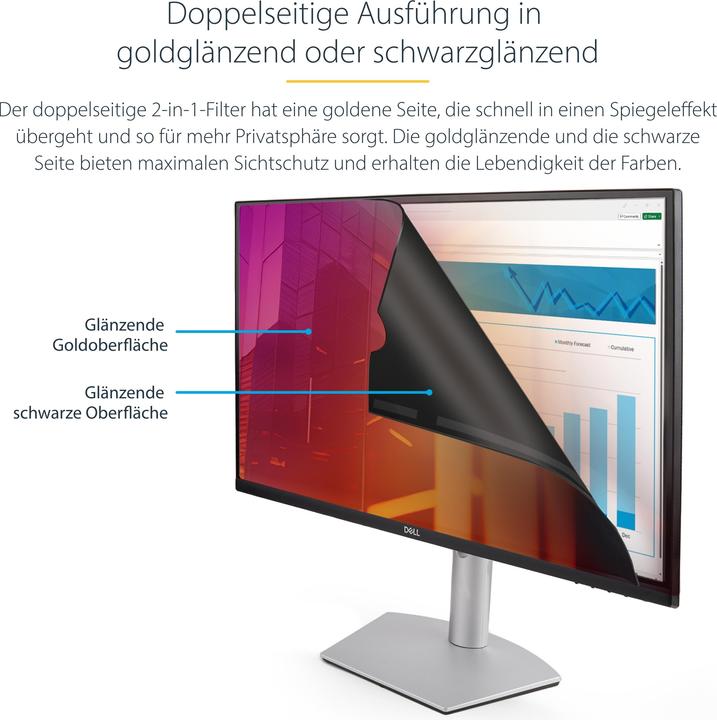 Produktbild StarTech com 24 Zoll 16:10 Monitor Blickschutz Gold, Zweiseitiger Blickschutzfilter mit Erhöhter Pri (24", 16 : 10)