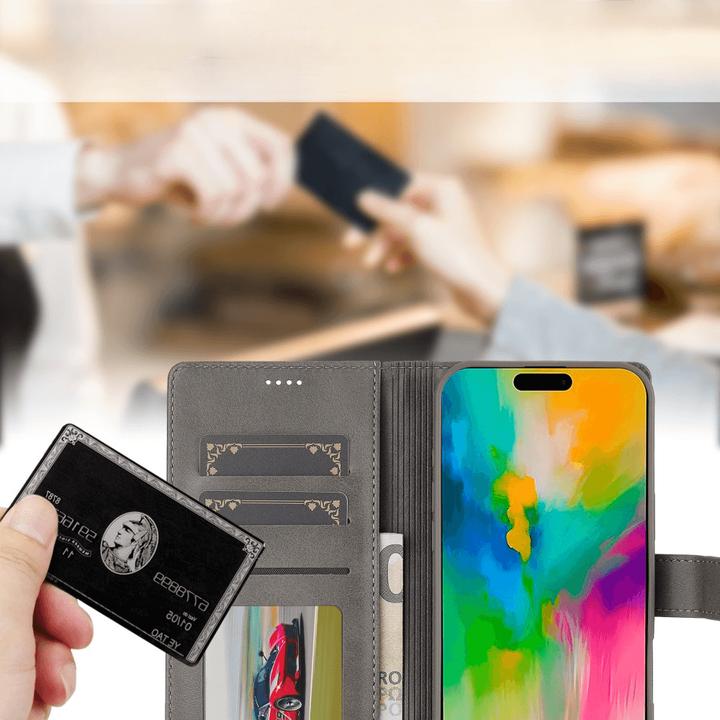 Actual product image LC.Imeeke iPhone 16 Pro - leather case cover (Apple iPhone 16 Pro)