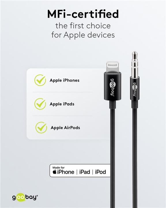 Actual product image Goobay 3.5mm jack - Lightning (1 m, Lightning, 3.5mm jack (AUX))