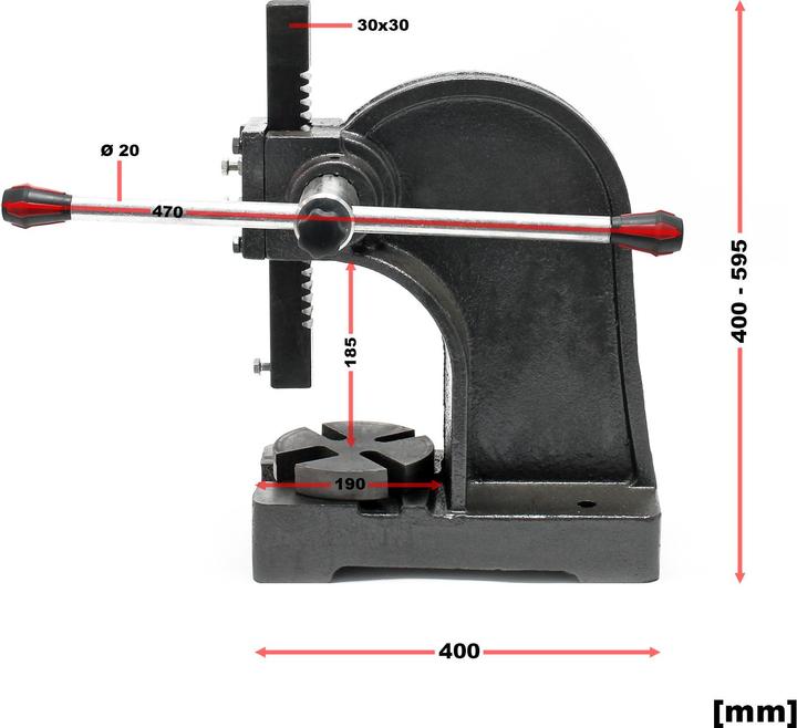 Actual product image Wiltec Turning arbor press up to 2T Workshop press Hand press Hand lever press Punching