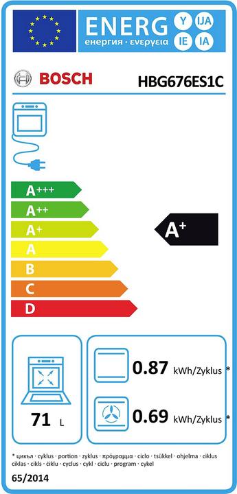 Energie-Label Bosch Hausgeräte Hbg676es1c