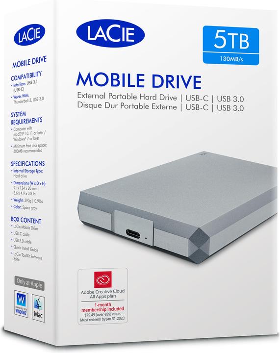 Immagine prodotto LaCie Unità mobile - Moon Silver (5 TB)