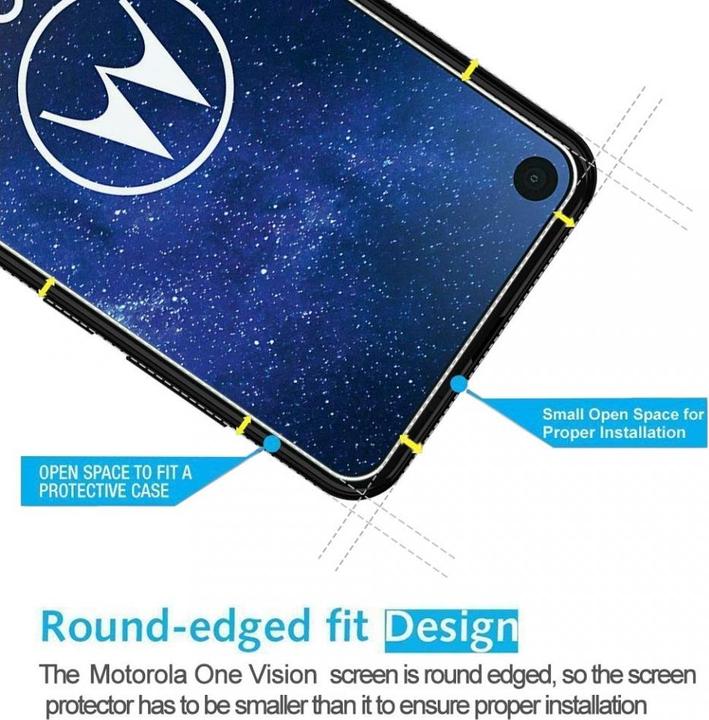 Actual product image Screenguard Motorola One Vision Protective Glass Film Case Friendly Design (1 Piece, Motorola One Vision)