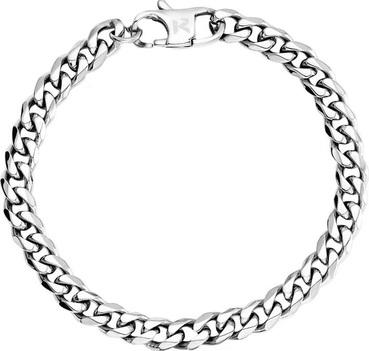 K12 - Silver Cuban Bracelet - 6 mm (23 cm, ohne Messing, Chirurgenstahl 316L)