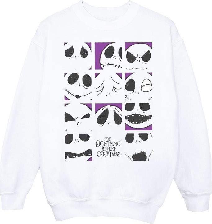 Disney Nightmare Before Christmas Many Faces Of Jack Squares Sweatshirt (3XL)