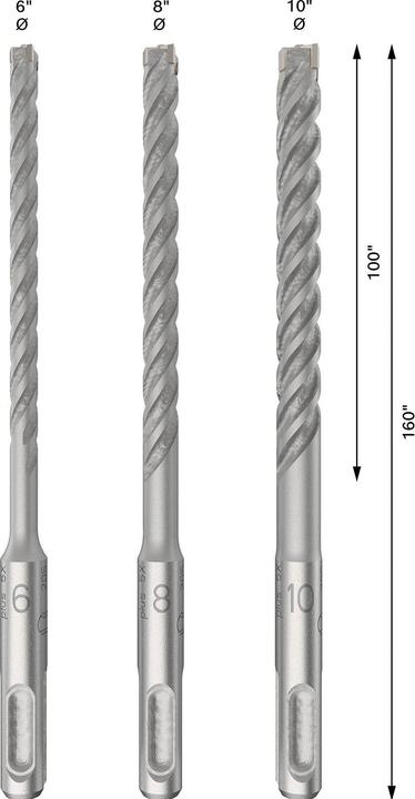 Actual product image Bosch Zubehör PRO SDS plus-5X hammer drill bit set, 6/8/10 mm, 3 pcs. (8.0, 10.0, 6.0 mm)